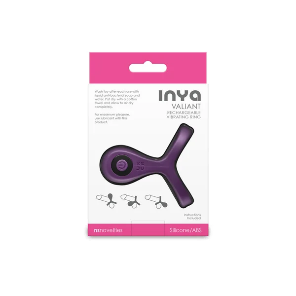 INYA Valiant - Berry - Purple USB Rechargeable Vibrating Cock Ring — image 5 of 5