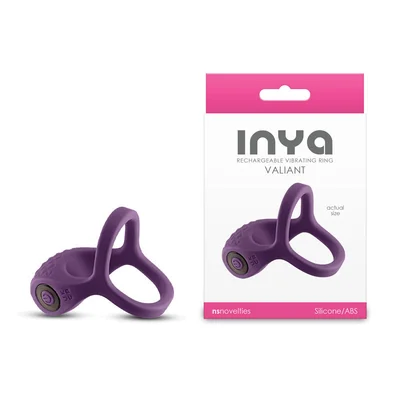 inya valiant berry purple usb rechargeable vibrating cock ring