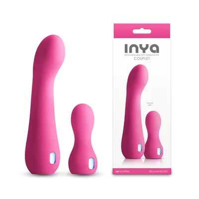 inya couplet pink pink usb rechargeable vibrators set of 2 sizes