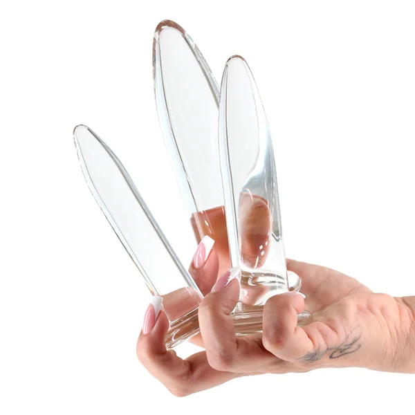 Crystal - 3pc Trainer Kit - Clear - Clear Glass Anal Plugs - Set of 3 Sizes — image 2 of 4