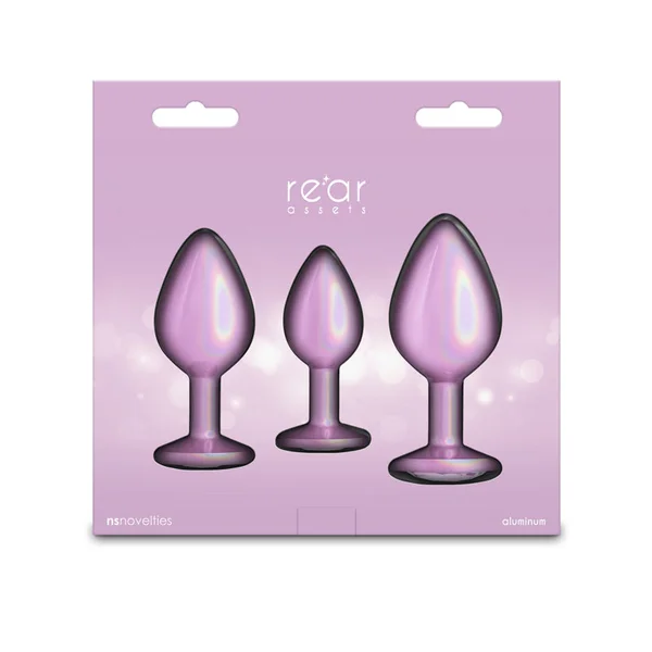 Rear Assets Trainer Kit - Iridescent Pink - Iridescent Pink Metallic Butt Plugs - Set of 3 Sizes — image 4 of 4