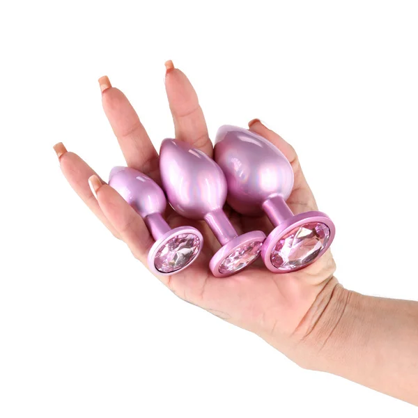 Rear Assets Trainer Kit - Iridescent Pink - Iridescent Pink Metallic Butt Plugs - Set of 3 Sizes — image 2 of 4