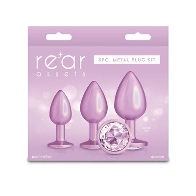 rear assets trainer kit iridescent pink iridescent pink metallic butt plugs set of 3 sizes