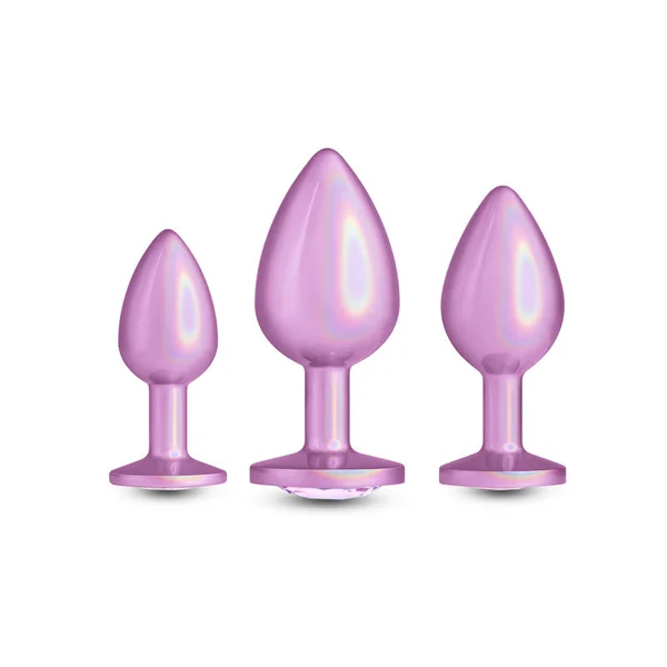 Rear Assets Trainer Kit - Iridescent Pink - Iridescent Pink Metallic Butt Plugs - Set of 3 Sizes — image 3 of 4
