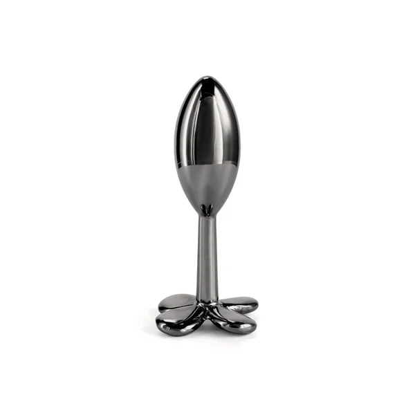 Rear Assets Clover - Gunmetal - Gunmetal 9.2 cm Metallic Butt Plug — image 3 of 6