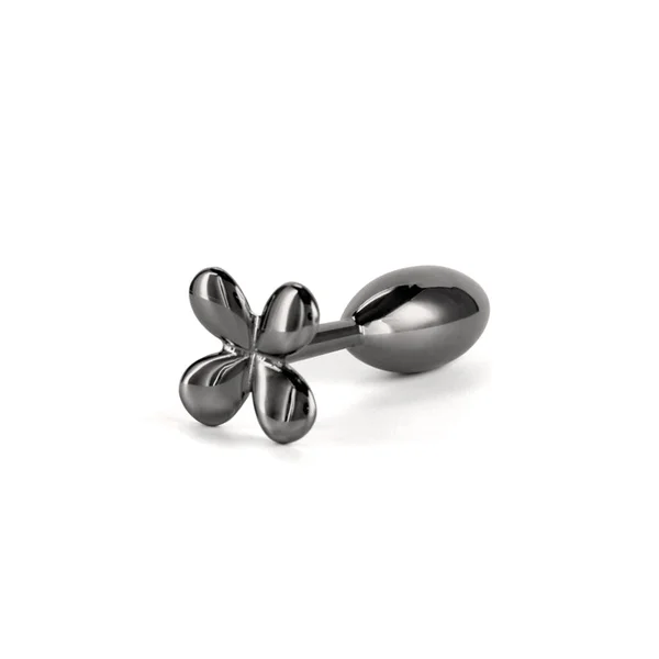 Rear Assets Clover - Gunmetal - Gunmetal 9.2 cm Metallic Butt Plug — image 4 of 6