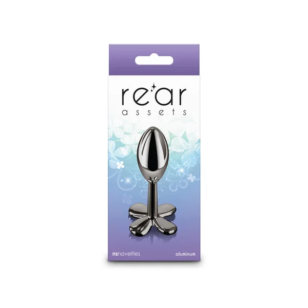Rear Assets Clover - Gunmetal - Gunmetal 9.2 cm Metallic Butt Plug — image 5 of 6