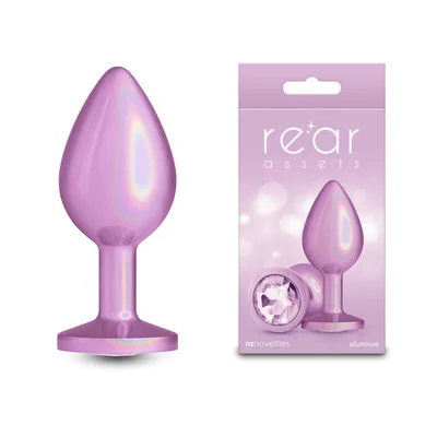 rear assets iridescent medium pink iridescent pink 82 cm medium butt plug