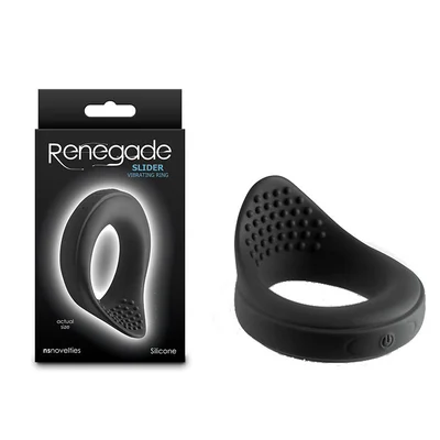 renegade slider black black usb rechargeable vibrating cock ring