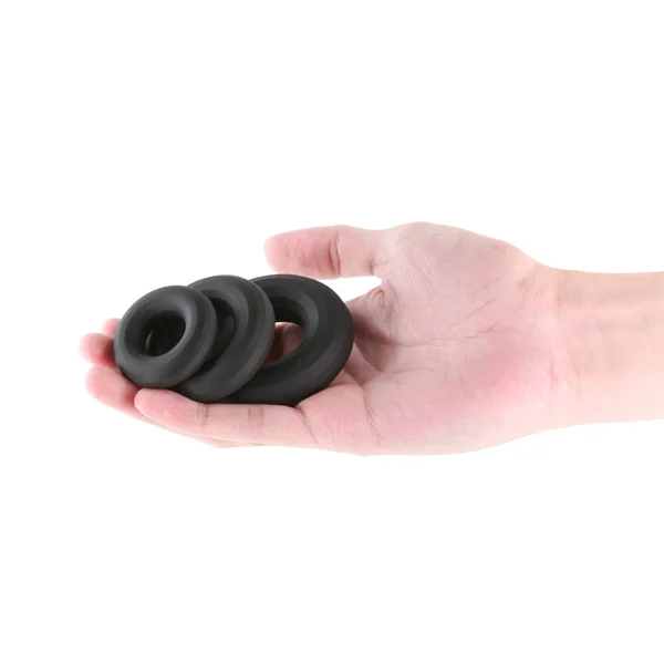 Renegade 3pc Fireman Rings - Black - Black Cock Rings - Set of 3 Sizes — image 2 of 5