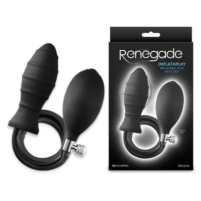 renegade inflataplay black black 105 cm inflatable butt plug