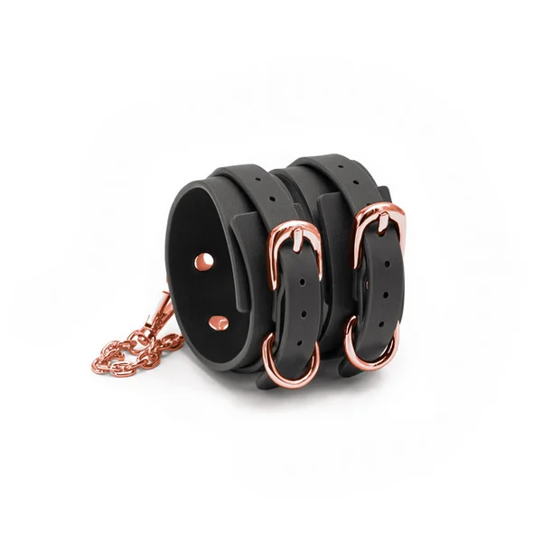 Bondage Couture Ankle Cuffs - Black - Black Restraints — image 2 of 3