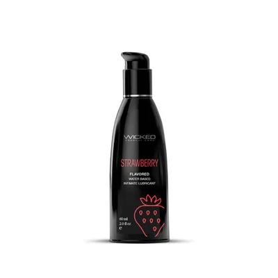 wicked aqua strawberry strawberry flavoured water based lubricant 60 ml 2 oz bottle