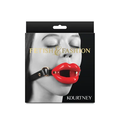 fetish fashion kourtney red lips open mouth restraint