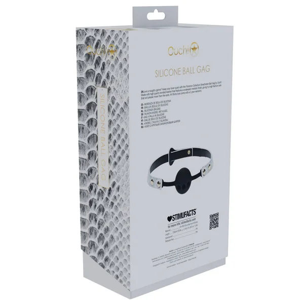 OUCH! Florence Collection - Silicone Ball Gag - White Breathable Mouth Restraint — image 4 of 4