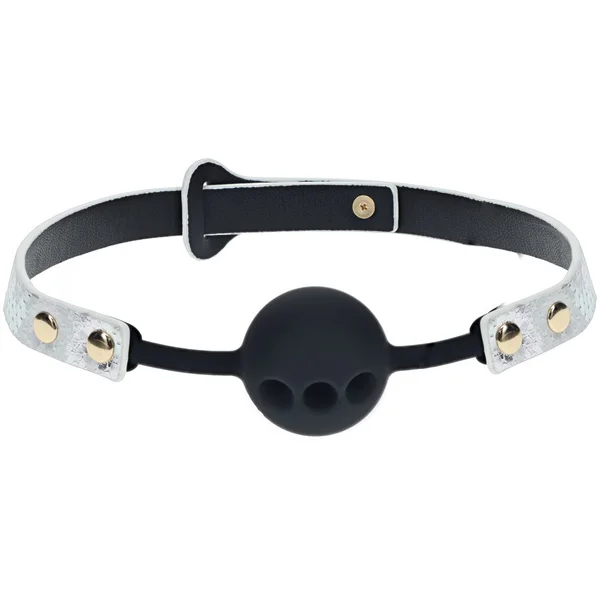 OUCH! Florence Collection - Silicone Ball Gag - White Breathable Mouth Restraint — image 2 of 4