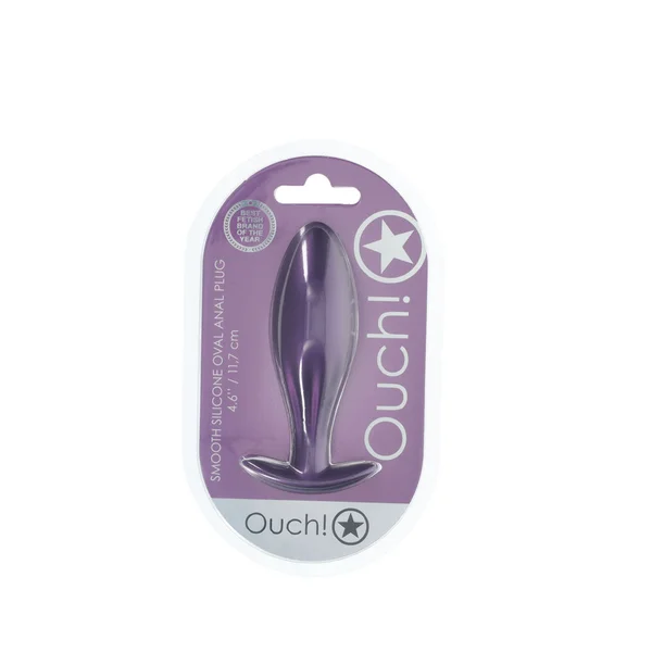 OUCH! Oval Anal Plug - Metallic Purple - Metallic Purple 11.7 cm Butt Plug — image 3 of 4