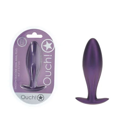 ouch oval anal plug metallic purple metallic purple 117 cm butt plug