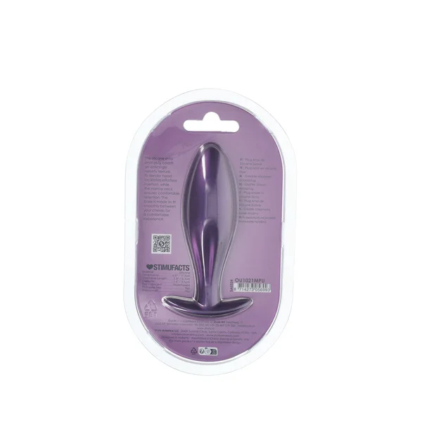 OUCH! Oval Anal Plug - Metallic Purple - Metallic Purple 11.7 cm Butt Plug — image 4 of 4