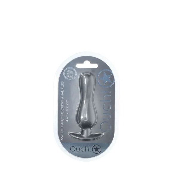 OUCH! Curvy Anal Plug - Gun Metal - Gun Metal Grey 11.7 cm Butt Plug — image 3 of 3