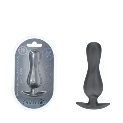 ouch curvy anal plug gun metal gun metal grey 117 cm butt plug