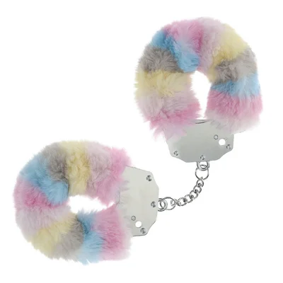 ouch heavy duty fluffy cuffs multicolour 2 multicoloured fluffy restraints