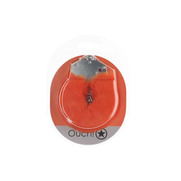 OUCH! Heavy-Duty Fluffy Cuffs - Orange - Orange Fluffy Restraints — image 2 of 2