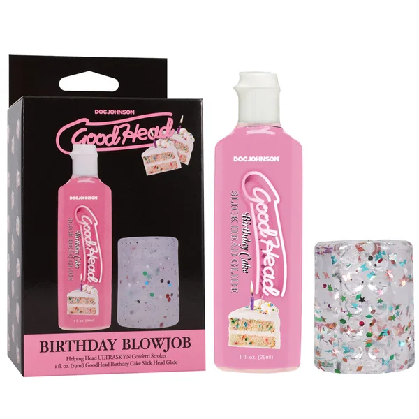 GoodHead Birthday Blowjob Kit - Birthday Cake GoodHead Glide with Helping Head Stroker — image 6 of 10
