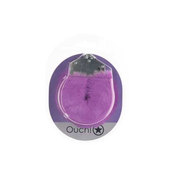 OUCH! Heavy-Duty Fluffy Cuffs - Purple - Purple Fluffy Restraints — image 2 of 2