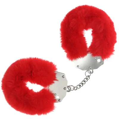 ouch heavy duty fluffy cuffs red red fluffy restraints