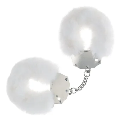 ouch heavy duty fluffy cuffs white white fluffy restraints