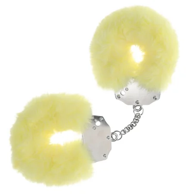 ouch heavy duty fluffy cuffs yellow yellow fluffy restraints