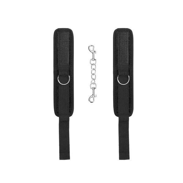 OUCH! Velvet & Velcro Adjustable Handcuffs - Black Restraints — image 5 of 8