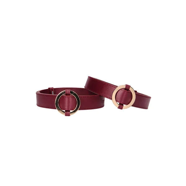 OUCH! Halo - Thigh Cuffs - Burgundy Leg Restraints — image 3 of 6