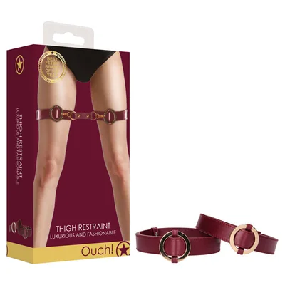 ouch halo thigh cuffs burgundy leg restraints