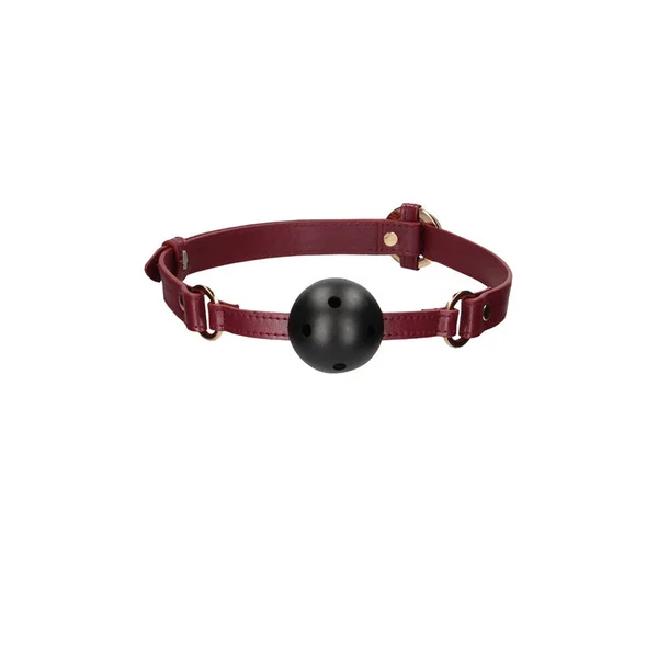 OUCH! Halo - Breathable Ball Gag - Burgundy Mouth Restraint — image 3 of 6