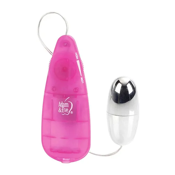 Adam & Eve VIBRATING SILVER BULLET 2.0 - Silver 5.8 cm Bullet with Pink Remote — image 2 of 2