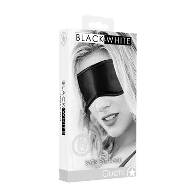 ouch black white satin eye mask black eye restraint