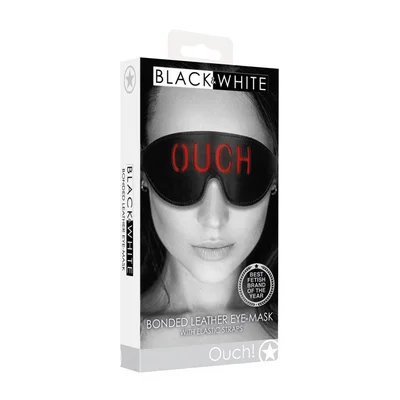 ouch black white bonded leather eye mask ouch black eye restraint