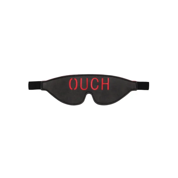 OUCH! Black & White Bonded Leather Eye-Mask ''Ouch'' - Black Eye Restraint — image 3 of 6
