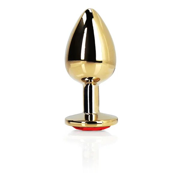 OUCH! Heart Gem Gold Butt Plug - Large - Gold 9.3 cm Large Butt Plug with Heart Gem Base — image 2 of 8
