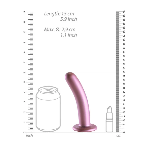 OUCH! Smooth Silicone G-Spot Dildo - 6'' / 14.5 cm - Rose Gold 14.5 cm Dildo — image 8 of 9