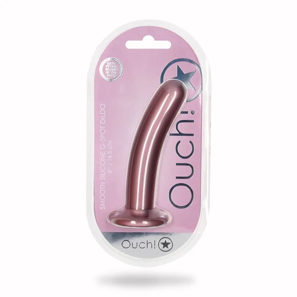 OUCH! Smooth Silicone G-Spot Dildo - 6'' / 14.5 cm - Rose Gold 14.5 cm Dildo — image 9 of 9