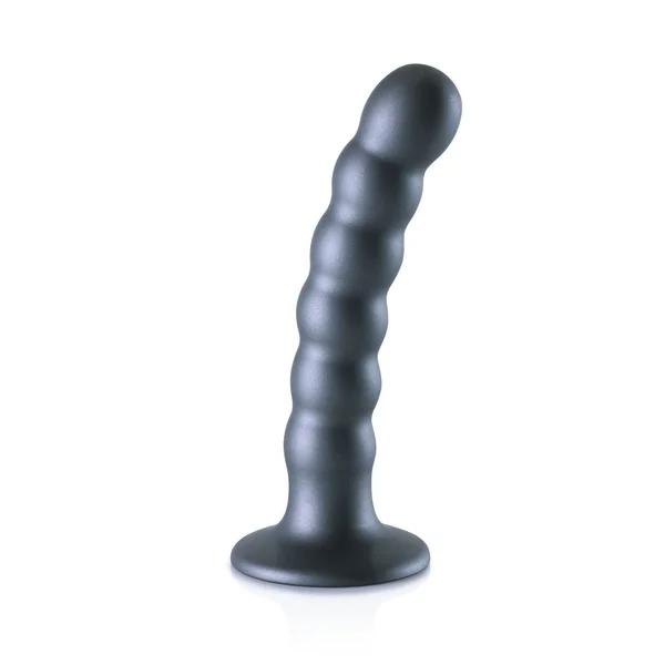 OUCH! Beaded Silicone G-Spot Dildo - 5'' / 13cm - Gunmetal 13 cm Dildo — image 3 of 8
