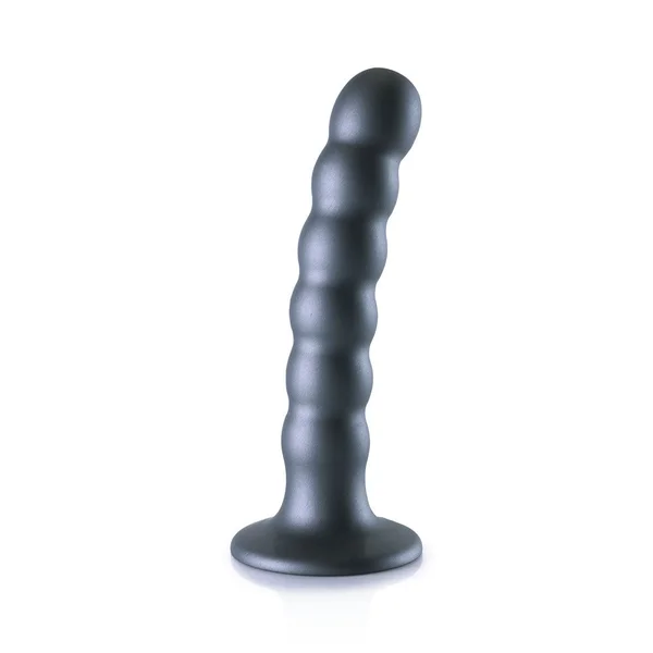 OUCH! Beaded Silicone G-Spot Dildo - 5'' / 13cm - Gunmetal 13 cm Dildo — image 6 of 8