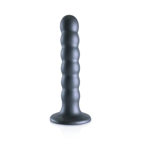 OUCH! Beaded Silicone G-Spot Dildo - 5'' / 13cm - Gunmetal 13 cm Dildo — image 5 of 8