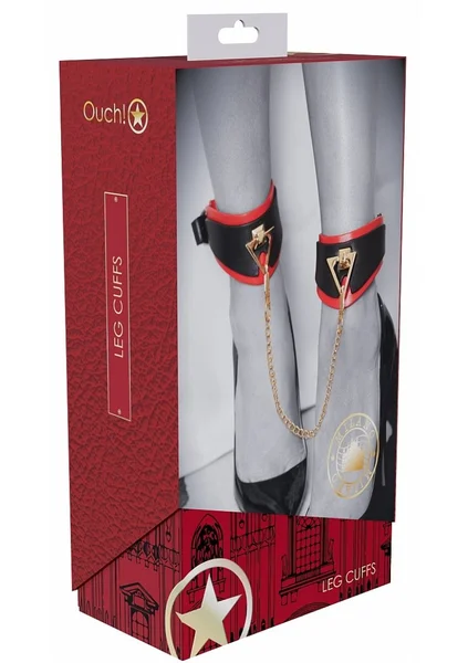 OUCH! Milan Collection - Leg Cuffs - Black/Red Restraints — image 6 of 6
