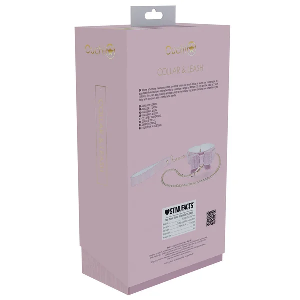 OUCH! Paris Collection - Collar with Leash - Pink Restraint — image 5 of 5