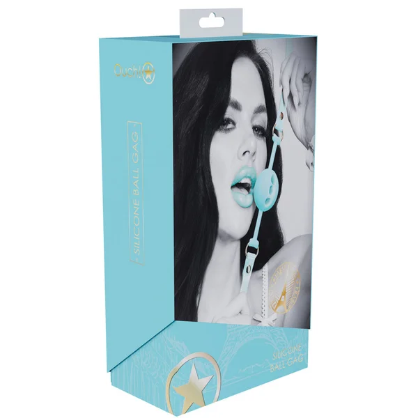OUCH! Paris Collection - Silicone Ball Gag - Baby Blue Breatheable Mouth Restraint — image 3 of 4