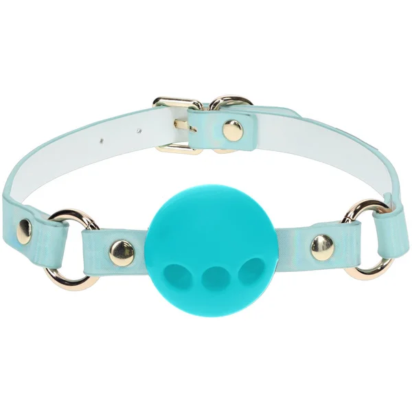 OUCH! Paris Collection - Silicone Ball Gag - Baby Blue Breatheable Mouth Restraint — image 2 of 4